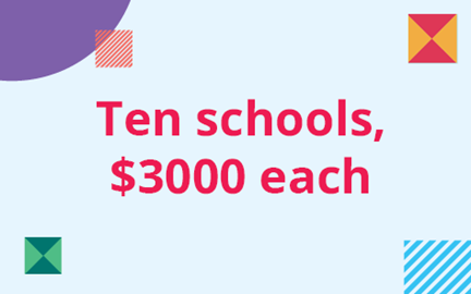 Ten schools, $3000 each