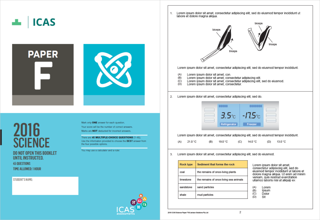 ICAS past paper sample