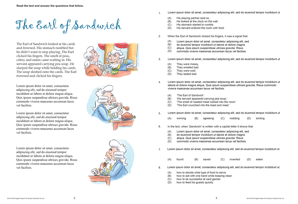 ICAS Year 3 test