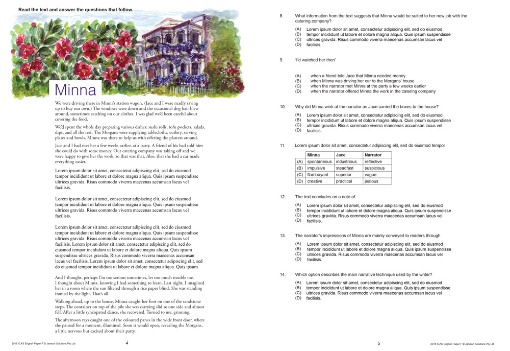 ICAS Year 8 test