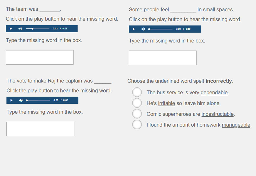 ICAS Year 7 test