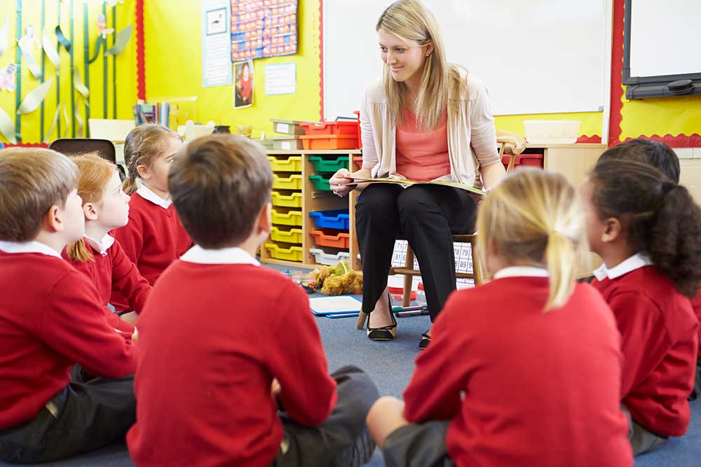 teacher reading to class