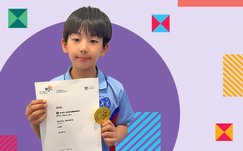 child with icas certificate achievement levels