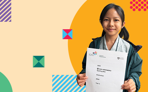 girl holding icas certificate