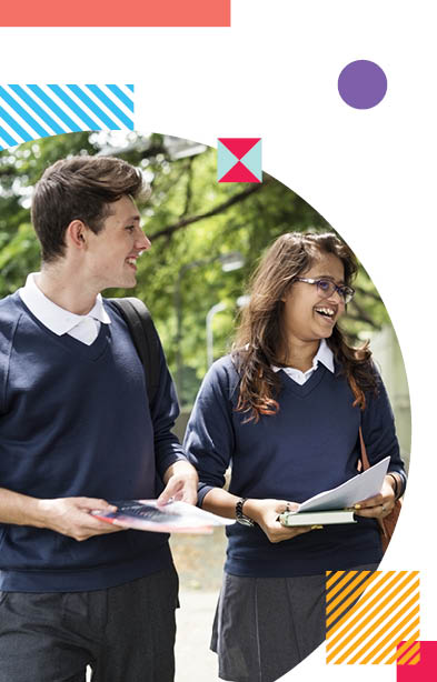 School student smiling in playground