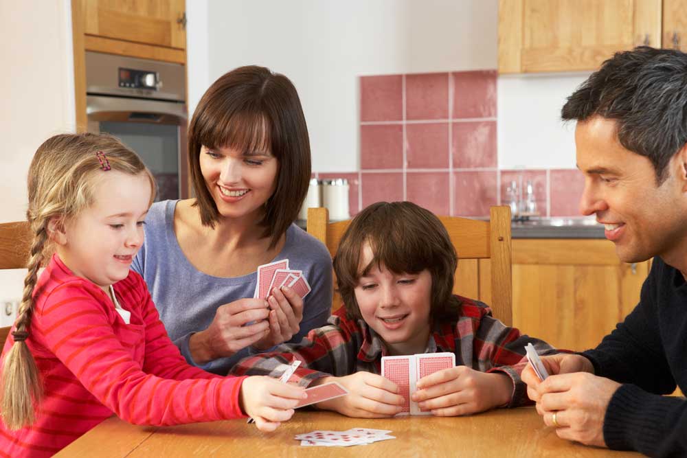 family playing card game