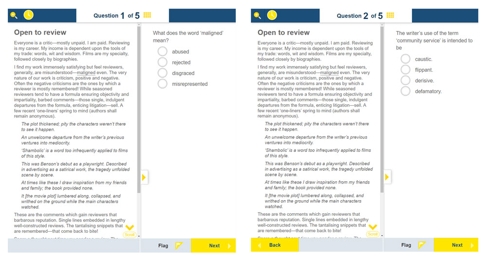 ICAS Year 11 test English