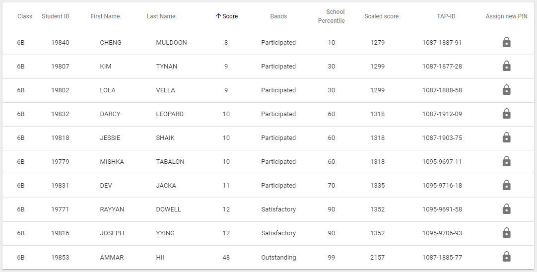 Year 6 English results